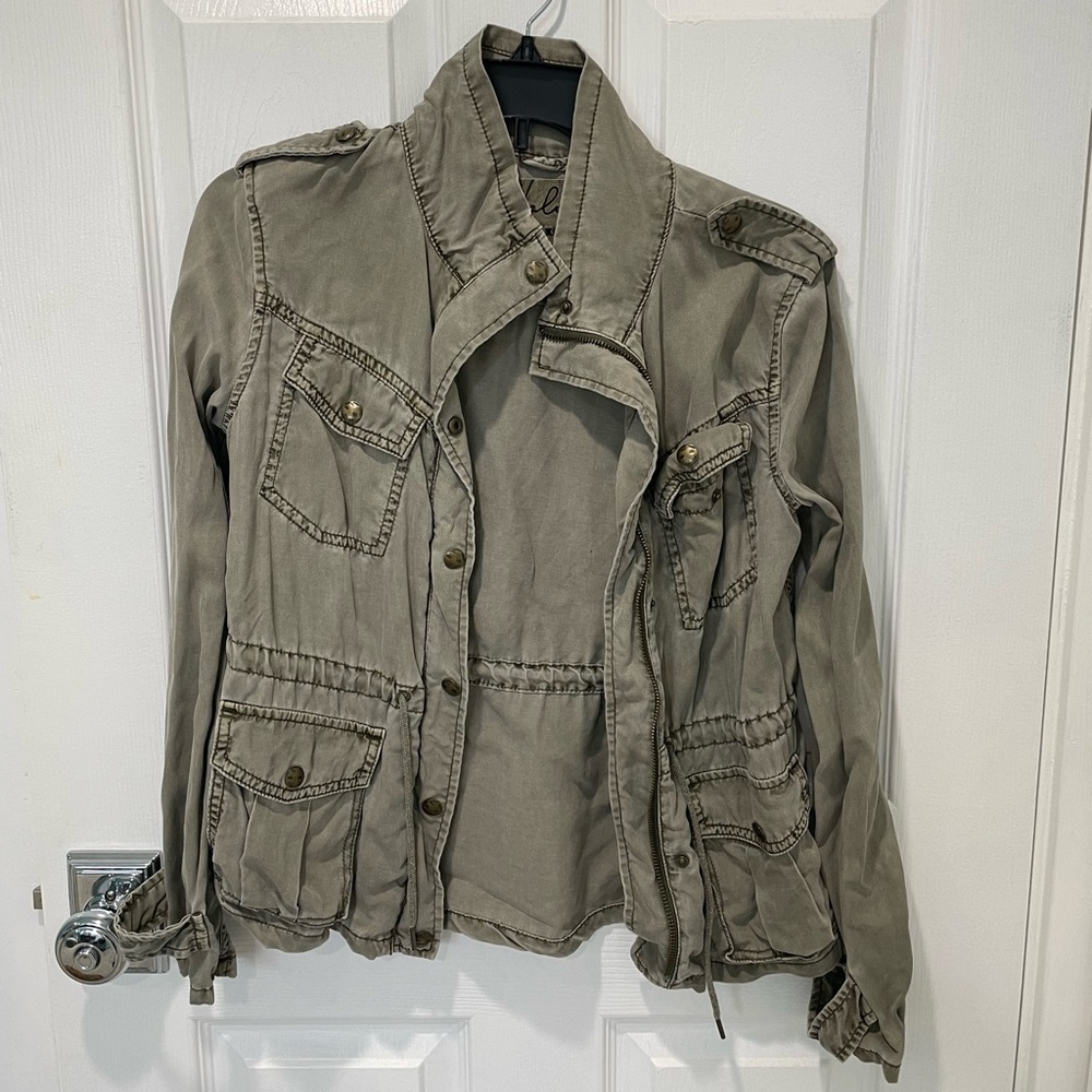 Olive Green Zip Up Jacket